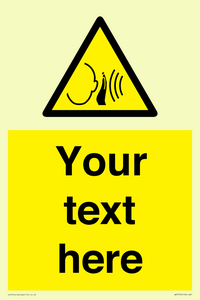 Custom warning sudden loud noise